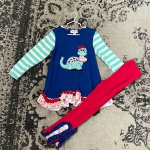 Marie Nicole dinosaur Valentines outfit, size XXXL (fits like a 7)